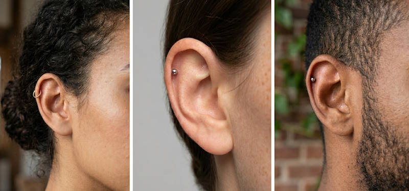 Helix Piercing im Ohr - 3 Varianten