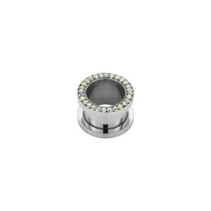 1,2 mm - AB- Crystal AB/Rainbow - Stahl - Flesh Tunnel -...