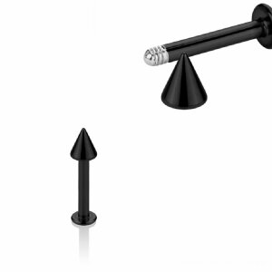 1,6 mm - 8 mm - 4 mm - Black Steel - Labret - Spitze