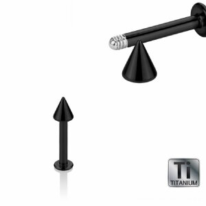 1.2 mm - 5 mm - 3 mm - Titane noir - Labret - Embouts