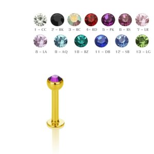 Gold Steel - Labret - crystal 1,2 mm - 3 mm - AQ