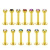 1,2 mm - 3 mm - LG - Light Green/ Hell Grün - Gold Steel - Labret - Kristall