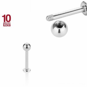 1,2 mm - 7 mm - 4 mm - Acciaio - Labret - Confezione da 10