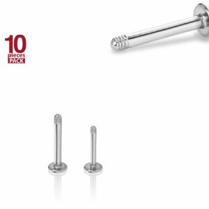 Steel - Labret - without ball - 10pcs pack 1,6 mm - 6 mm