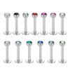 Steel - Labret - crystal 1,2 mm - 2,5 mm - SB