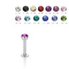 Steel - Labret - crystal 1,2 mm - 2,5 mm - LR