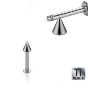 1,2 mm - 10 mm - 4 mm - Ti-Gloss Titan - Labret - Spitze