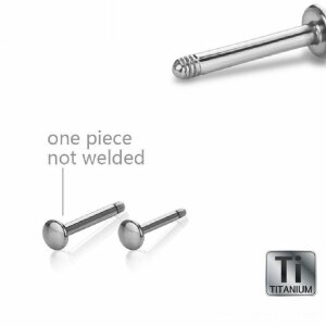 Titanium - Labret - without ball - round back 1,2 mm - 7 mm