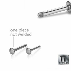 Titanium - Labret - without ball - round back 1,2 mm - 8 mm