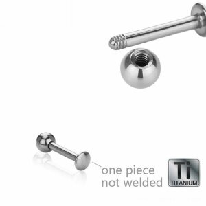 1,2 mm - 8 mm - 3 mm - Titan - Labret - abgerundete...