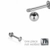 1,6 mm - 7 mm - 4 mm - Titan - Labret - abgerundete Bodenplatte