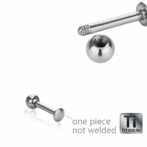1,6 mm - 9 mm - 4 mm - Titane - Labret - Plaque de fond...