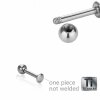 1,6 mm - 9 mm - 4 mm - Titane - Labret - Plaque de fond arrondie