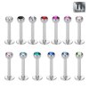 Titanium - Labret - crystal 1,2 mm - 2,5 mm - BZ