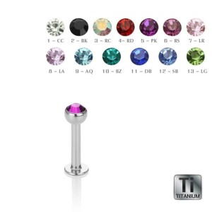 1,2 mm - 3 mm - PK - Pink - Titan - Labret - Kristall