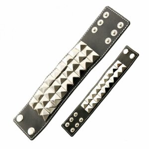 Armband - Lederoptik - Nieten 5,5 cm