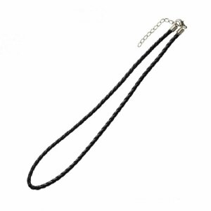 Lederimitat - Halskette - geflochten - 55 cm
