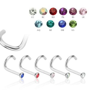 Steel - Nose Stud - crystal - CC