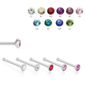 Steel - Nose Stud - crystal - 10pcs pack - CC