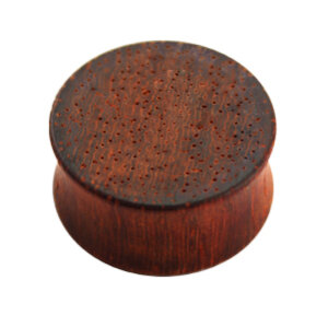 Wood - Plug - redbrown - Padouk Wood 14 mm