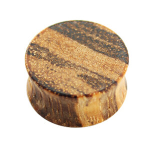 Wood - Plug - light brown speckled - Zebrano 12 mm
