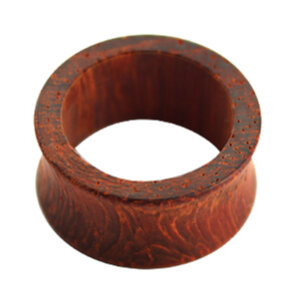 Wood - Flesh Tunnel - redbrown - Padouk Wood 20 mm