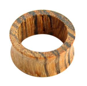 Wood - Flesh Tunnel - light brown speckled - Zebrano 10 mm