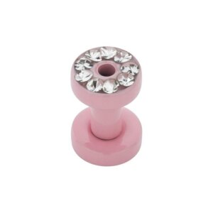 Stahl - Flesh Tunnel - pink - Kristall - SWAROVSKI -...