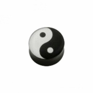 Acryl - Plug - konkav - Yin & Yang - 8 mm