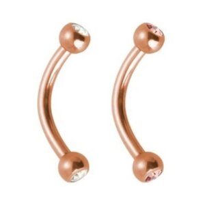 Rosegold Steel - Banana - Crystal Screw Balls