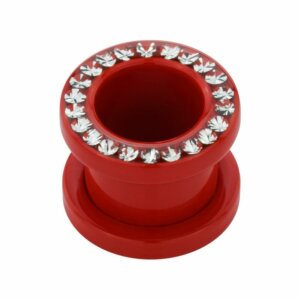 1,2 mm - CC - Crystal Clear/ Kristallklar - Stahl - Flesh Tunnel - Rot - Kristall - SWAROVSKI - Supernova Concept