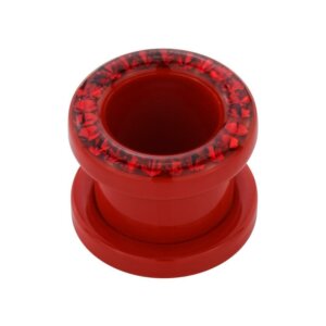 1,2 mm - CC - Crystal Clear/ Kristallklar - Stahl - Flesh Tunnel - Rot - Kristall - SWAROVSKI - Supernova Concept