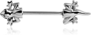 Stahl - Nipple Bar - Eidechse - 12 mm