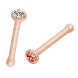 Rosegold Steel - Nasenpin - Kristall