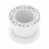 Steel - Flesh Tunnel - white - crystal - SWAROVSKI - Supernova Concept