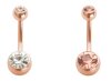 Rosegold Steel - Bananabell - Double Crystal 8 mm CC- Crystal Clear