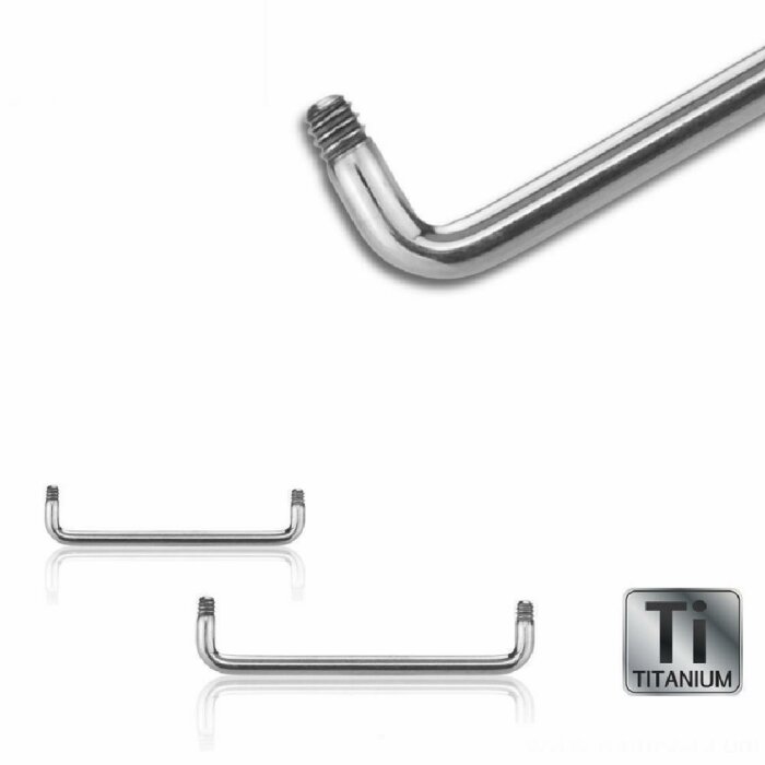 Titanium - Surface Barbell - 90° - without balls 1,6 mm (Bar 2,5 mm) - 30 mm