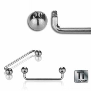 1,2 mm - 1,5 mm/L= 12 - 3 mm - Titan - Surface Barbell -...