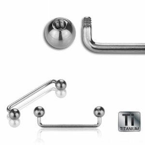 1,6 mm - 1,5 mm/L= 12 - 5 mm - Titan - Surface Barbell -...