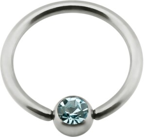 Titan - Nipple Ring - Aquamarine (AQ) - 12 mm