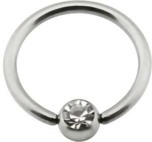 Titanium - Nipple Ring - crystalclear (CC) - 12mm