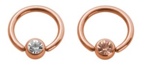 Acier rose - Anneau de serrage - Cristal 1,2 mm 12 mm 4...