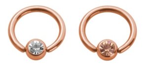 Rosegold Steel - Klemmring - Kristall 1,6 mm 14 mm 5 mm...