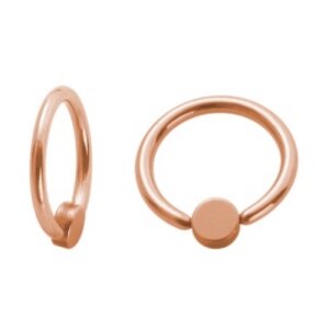 Rosegold Steel - BCR Klemmring - Flat Ball Kristall