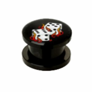 Acryl - Plug - Flammender Würfel - 6 mm