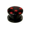 Acrylic - Plug - red Star  8 mm