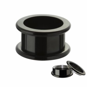 Black Steel - Tunnel - Innengewinde - abgerundet - 4 mm