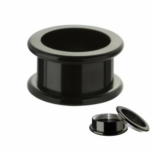Black Steel - Tunnel - Innengewinde - abgerundet - 12 mm