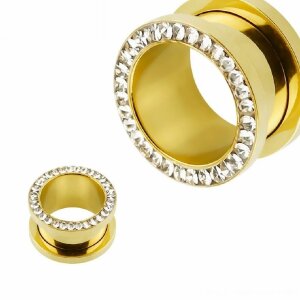 Gold Steel - Tunnel - crystal - Epoxy 10 mm