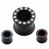 5 mm - PK - Pink - Silikon - Tunnel - schwarz - Kristall